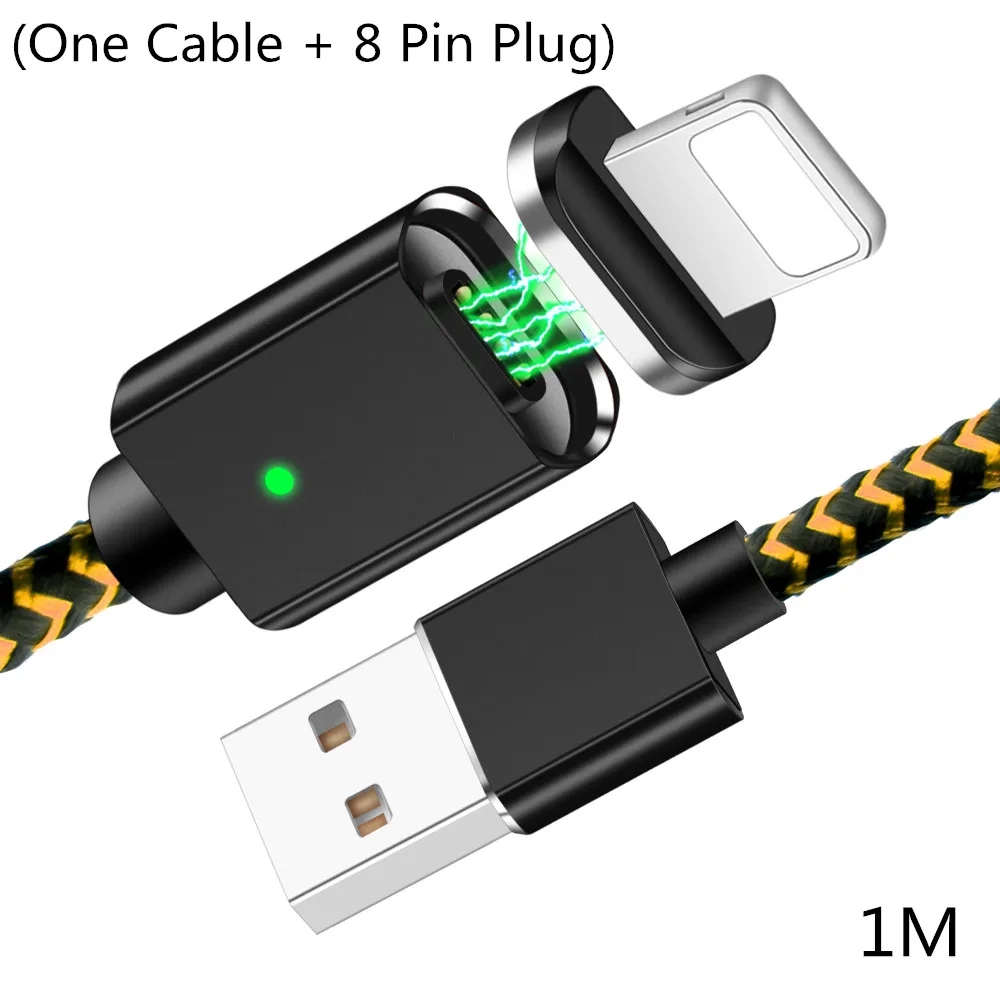 Олаф зарядное устройство данных Магнитный USB кабель для iPhone Micro USB C type C кабель для мобильного телефона Быстрая зарядка магнит зарядное устройство 1 м USB кабели - Цвет: Gold 8 Pin Cable