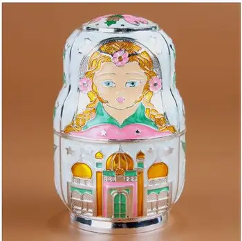

Europe matryoshka automatic toothpick holder alloy metal tooth pick dispenser cotton swab holder for home decoration YQT030E