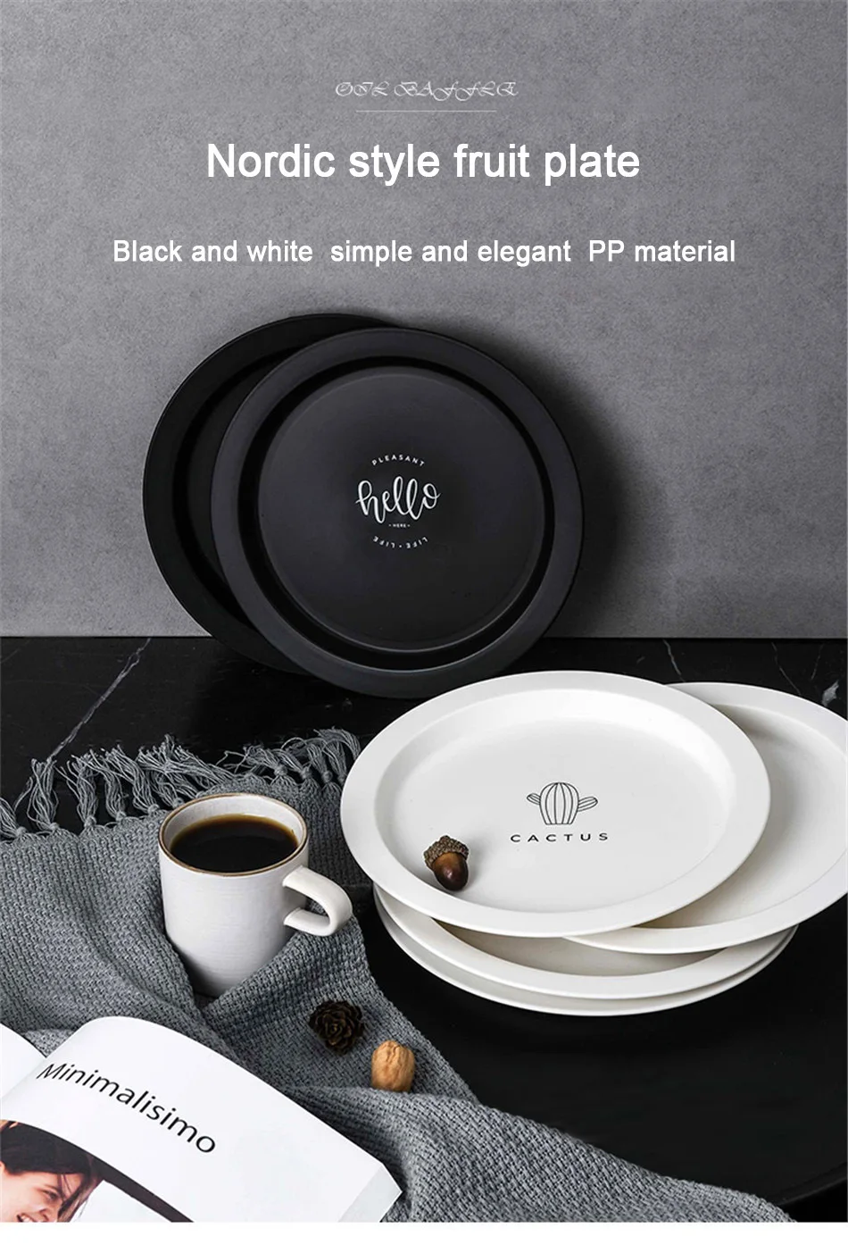 Nordic Round  Fruit Bowl Creative Simple Living Room Plastic Western Tableware Breakfast Dessert Dried Fruit Dish Home Plates (3)