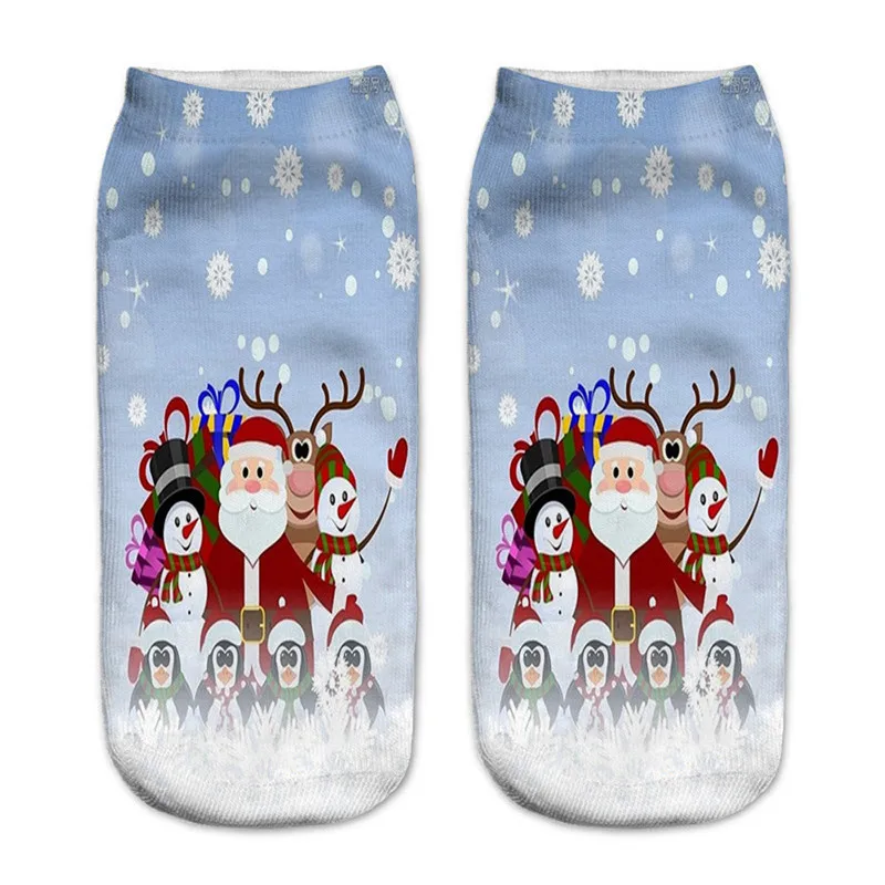 Бренд Chamsgend Merry Christmas, женские носки, новинка, Harajuku, 3D принт, Kawaii, до лодыжки, Calcetines Femme Mujer, носки, милые носки A1 - Цвет: TZZ70816661E