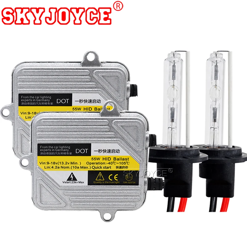 SKYJOYCE 55Вт HID Xenon комплект 9005 HB3 9006 HB4 H1 H3 H7 H8 H11 55 Вт автомобильный светильник балласт HID Комплект 4300 K-8000 K Авто головного средства ухода за кожей Шеи светильник лампы Противотуманные фары светильник