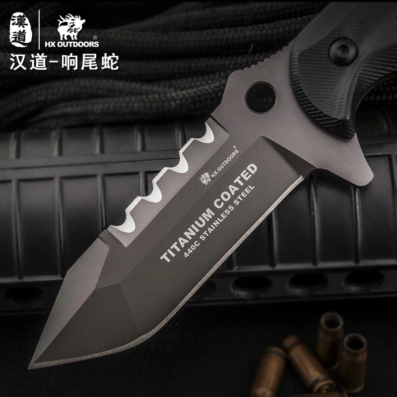 HX наружный штатив с лезвием из искусственной кожи 440с фиксированный нож ручкой K10