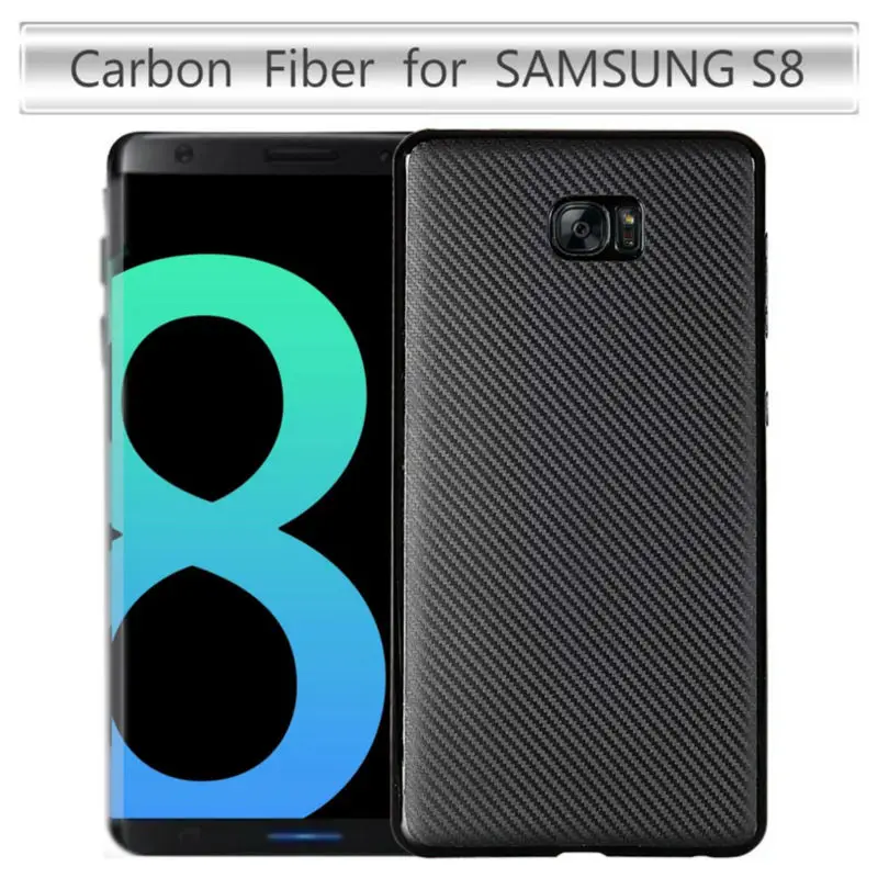 Для Samsung Galaxy S8 5 8 &quotчехол из углеродного волокна G9500 жесткий чехол ТПУ мягкий