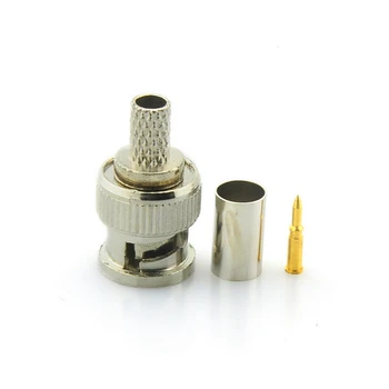 

BNC Male 3 in 1 Crimp Connector for RG59 Coaxial Cable Coupler Adaptor