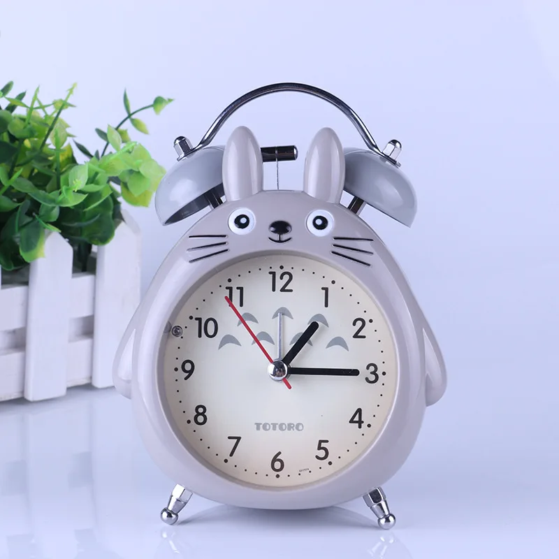  Cute Home Decor TOTORO Quartz Table Clock Bed Room Clock Alarm Clock Snooze Pokemon LED Light Mute 