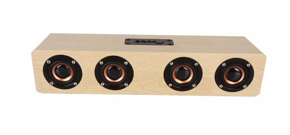 Деревянный Беспроводной Bluetooth Динамик HiFi стерео сабвуфер Bluetooth полочная Динамик s дерево 4 громкий Динамик громкой связи карты памяти AUX