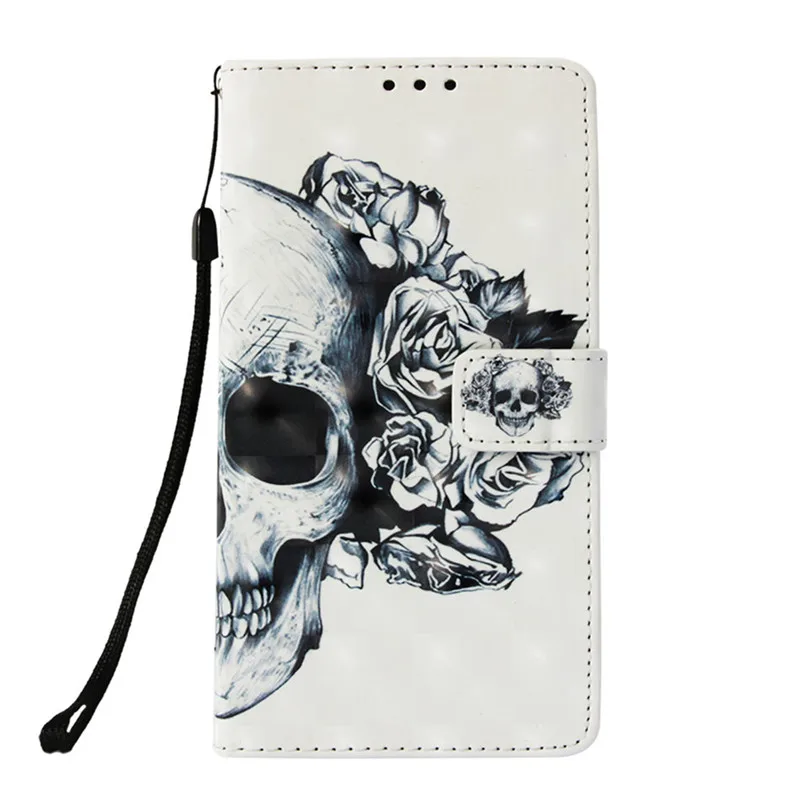 Skull Чехлы для samsung Galaxy S10E S10 S9 S8 A6 A8 плюс A10 A20 A30 A50 A70 M10 M20 M30 пони бабочка Сова Ловец снов с откидной крышкой E03Z - Цвет: Skull
