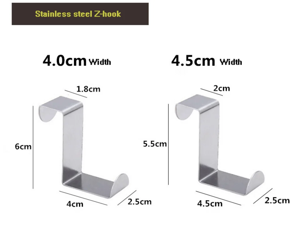 2 шт нержавеющая сталь дверные Крючки кухонный шкаф дверь задняя Z крюк креативный бесшовный гвоздь крюк дверь задняя вешалка z-образный