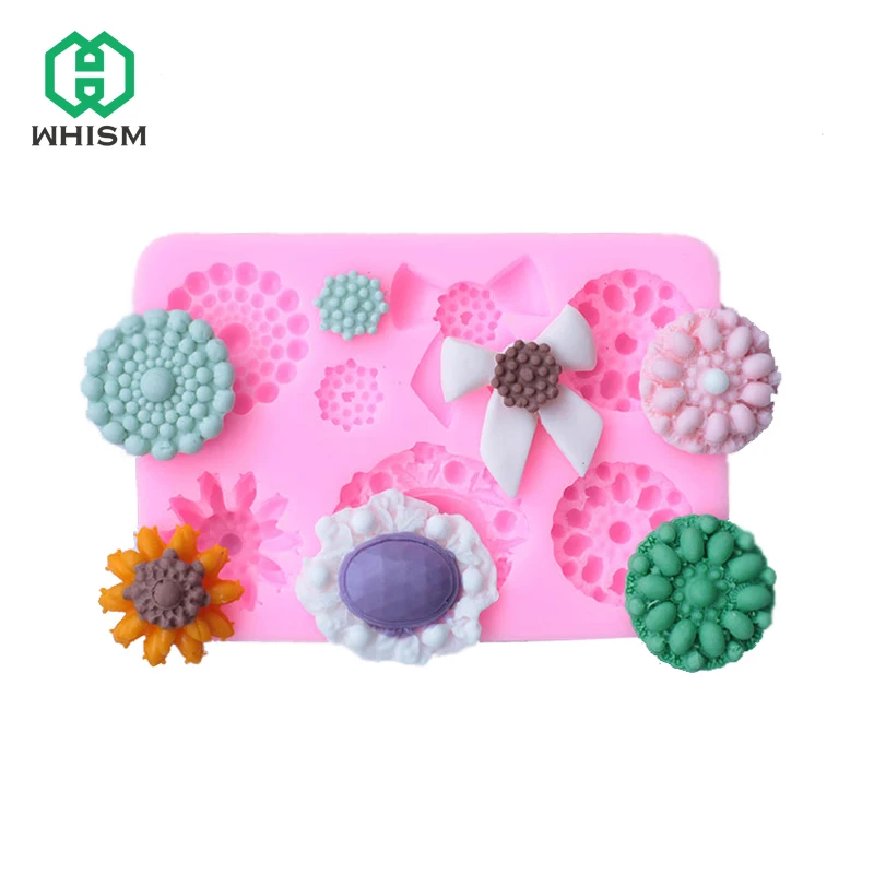 

WHISM Sugarcraft Bowknot Cupcake Mould Silicone Molds Fondant Cake Decorating Tools Brooch Jewelry Cake Mold Pastry Accessories