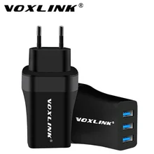 VOXLINK Fast Charging Adapter 5V 3.4A 3Port USB Home Travel Wall Charger EU/UK Plug For iPhone 7 6s plus Samsung S7 Xiaomi &More