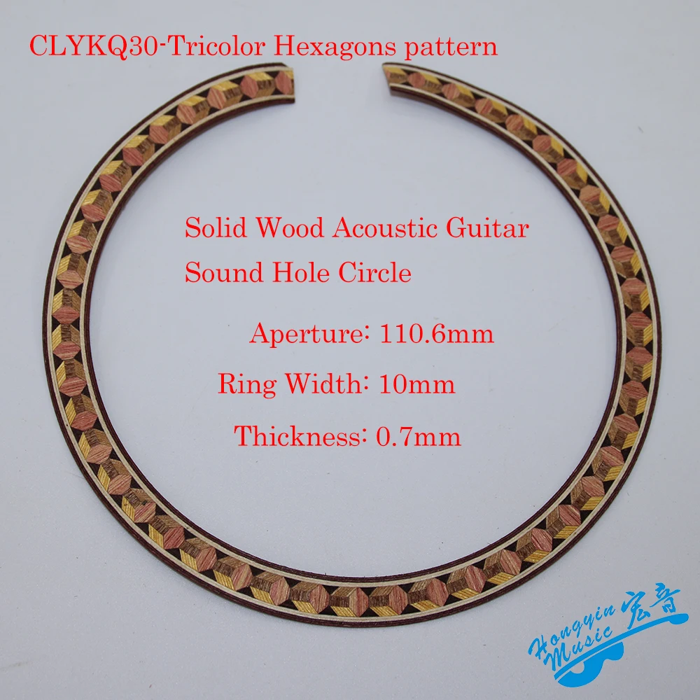 Solid Wood Sound Hole Circle For Acoustic Guitar Guitars Decal