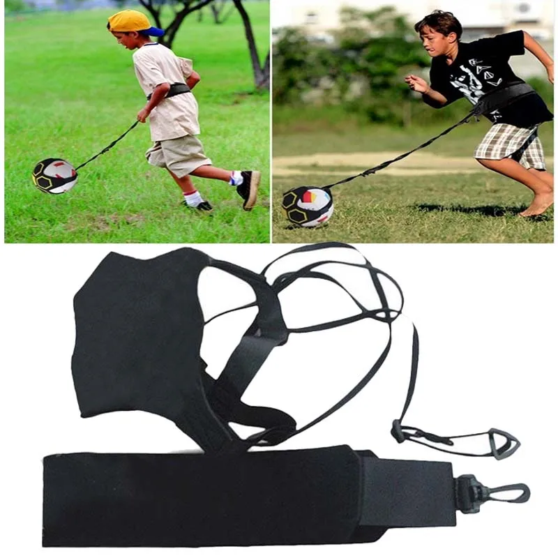 Футбольные мячи жонглирующие сумки для детей вспомогательный круговой пояс детское футбольное тренировочное оборудование кик сольный футбольный тренажер футбольный удар