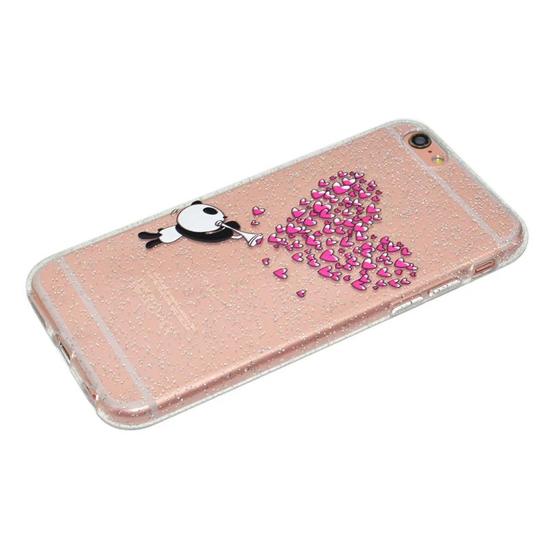 cute cartoon glitter silicone case iphone 5 6 s 7 plus (23)