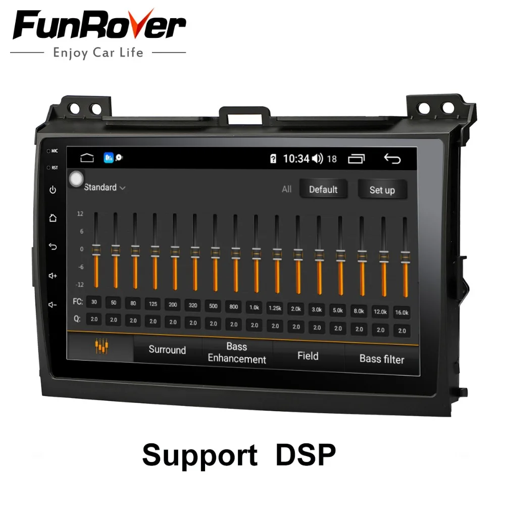 Funrover 9 'ips Android 9,0 Автомобильная Мультимедийная Автомагнитола для Toyota Land Cruiser Prado 120 2004-2009 8 яд рами gps Navi Навигация стерео плеер