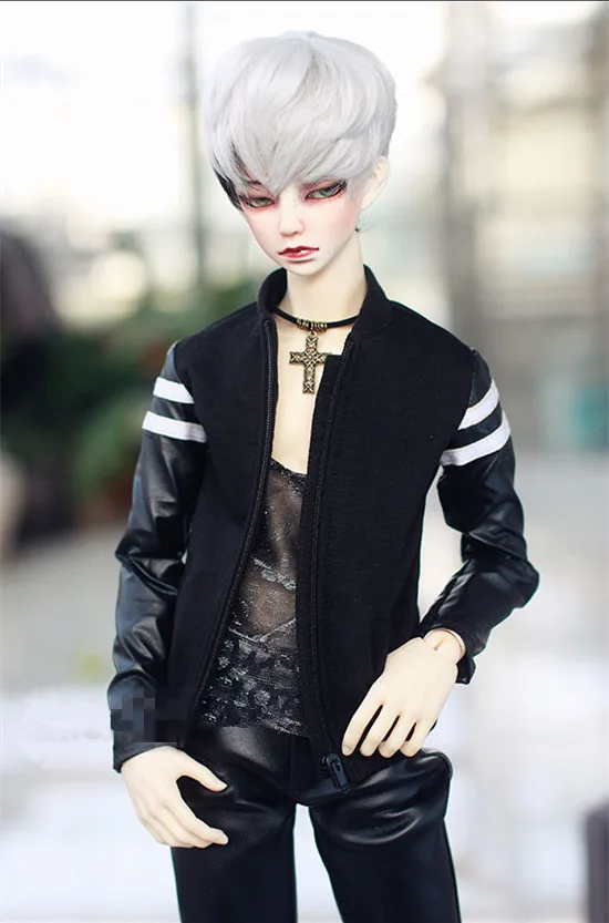 Hansome черная кожаная стеганая куртка для куклы BJD 1/4 MSD 1/3 SD13 SD17 Одежда CMB70|doll clothes|for