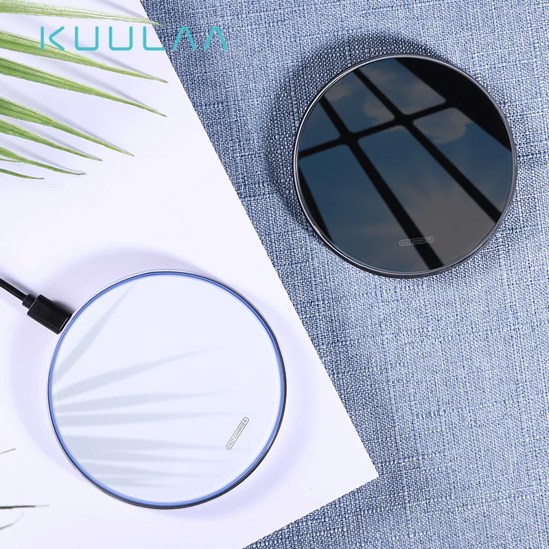 KUULAA 10 Вт Qi Беспроводное зарядное устройство для iPhone X/XS Max XR 8 Plus зеркальная