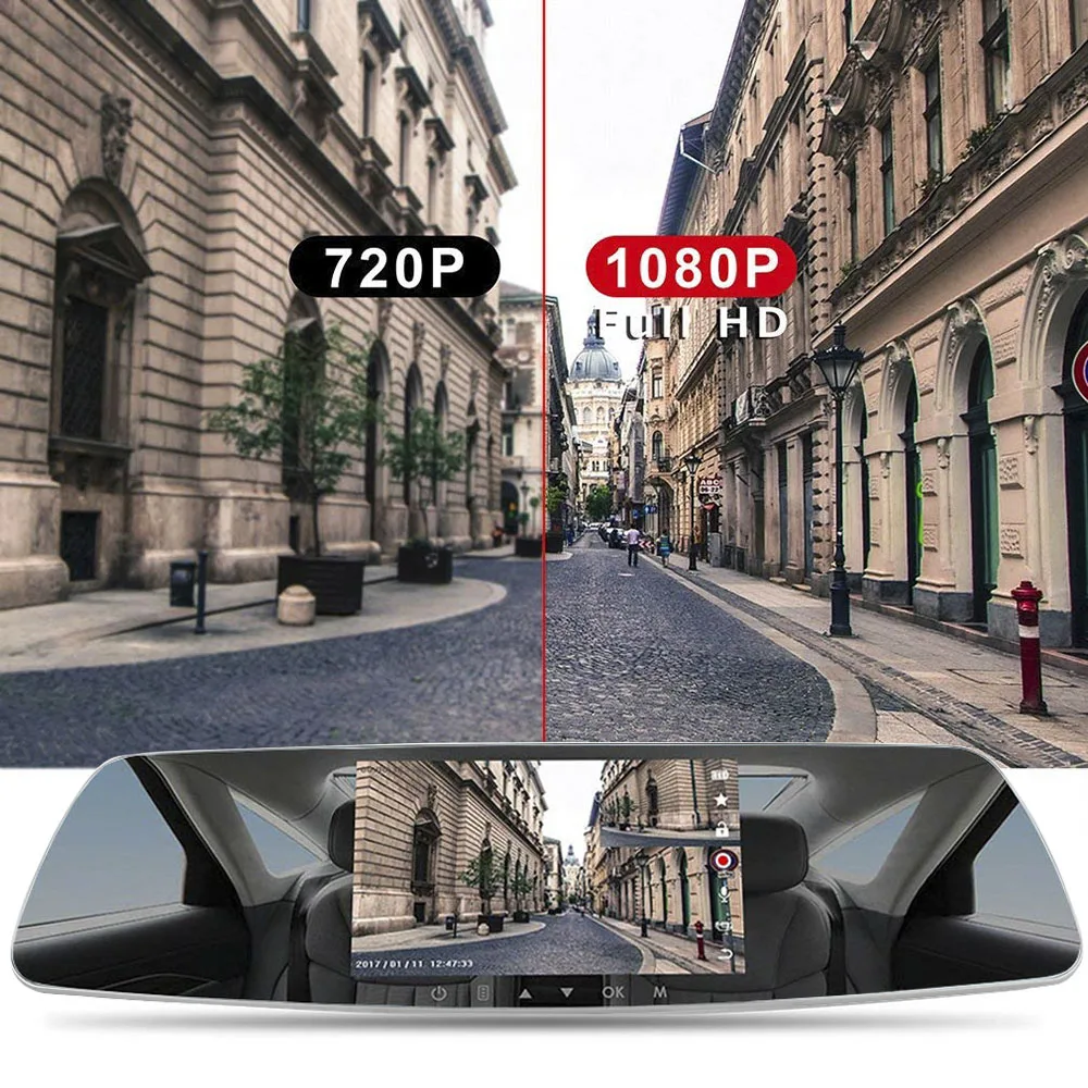 Автомобильный видеорегистратор фронтальная камера HD 1080 P с сенсорным двойным