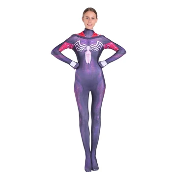 

3D Print Spider Gwen Stacy Spandex Lycra Zentai Spiderman Costume for Halloween Cosplay Female Spider Suit Anti-Venom Gwen woman