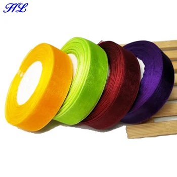 

HL 4 rolls (200yards) 1" transparent organza ribbon weaving wedding party decoration crafts DIY gift box packing belt A287