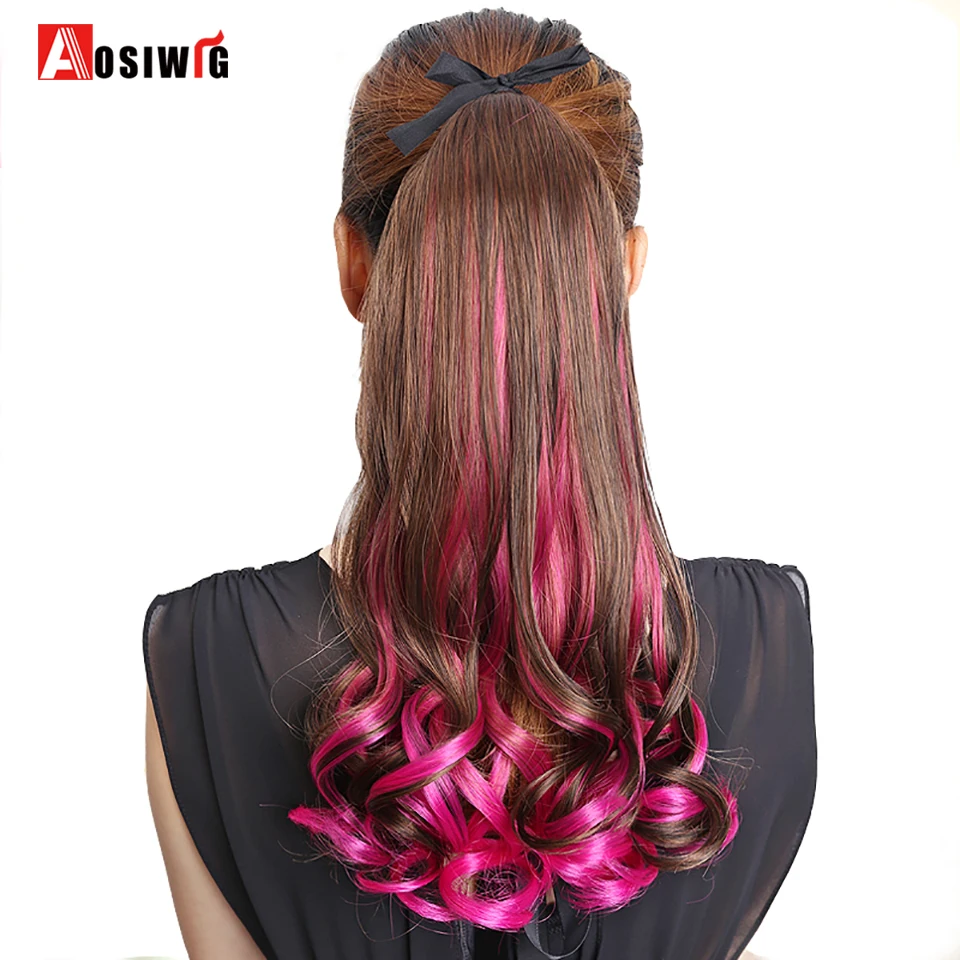15 Colors Synthetic Ponytail Long Curly Ponytail Claw Drawstring