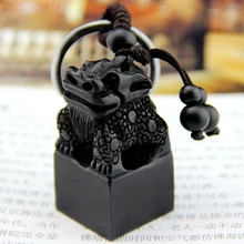 Chinese Traditional Wood Products Seal Ebony Wood Kylin Car Key Ring Pendant Keychain A Thriving Business Llaveros Porte Clef