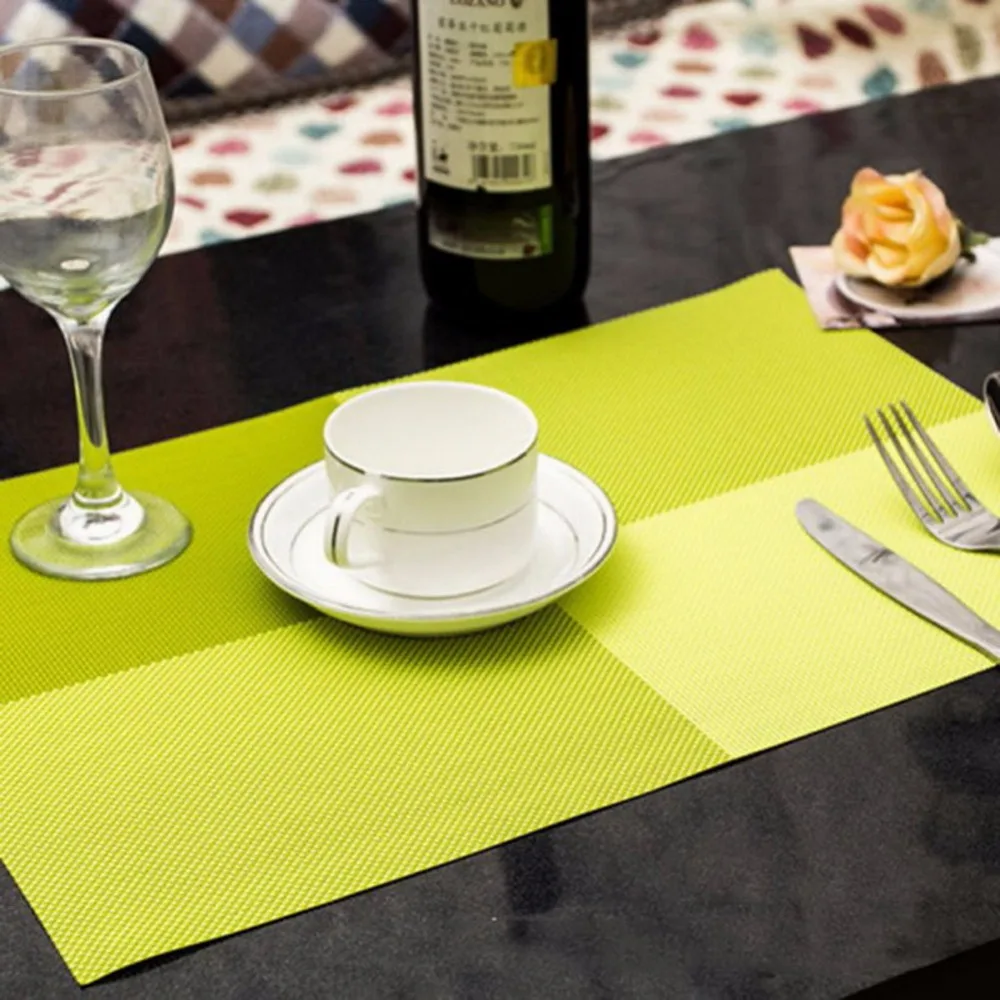 kitchen 4530cm antiskid placemat vintage pvc insulation plaid dining table mat kids children placemats kitchen table pad - Kitchen Table Mats kitchen 4530cm antiskid placemat vintage pvc insulation plaid dining table mat kids children placemats kitchen table pad - Kitchen Table Mats