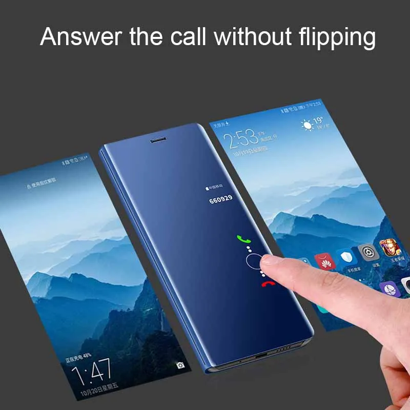 Flip Leather telefon Cover For Huawei p20 p20pro p20lite Smart Mirror Mobile phone Case fashion phone holder stand accessory bag Flip Leather telefon Cover For Huawei p20 p20pro p20lite Smart Mirror Mobile phone Case fashion phone holder stand accessory bag