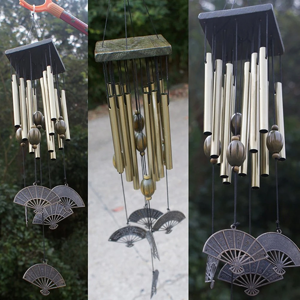 Retro Style Wind Chimes 12 Aluminum Tubes Wind Bells Living Room Yard Garden Home Decoration