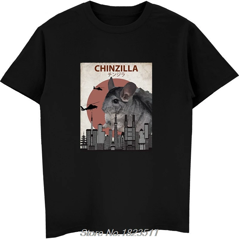 Горячая Распродажа модная шинзилла забавная футболка с рисунком шиншиллы | подарок для влюбленных шиншиллы Мужская футболка с коротким рукавом Harajuku уличная одежда - Цвет: black new