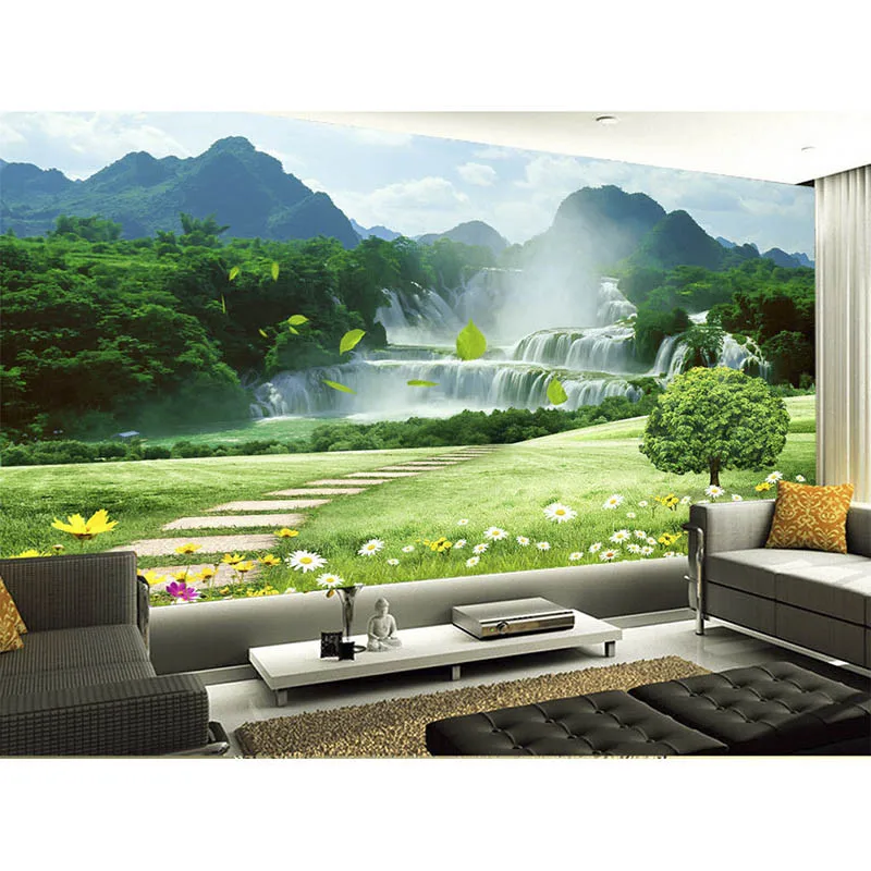 

HD Landscape painting 3D Customized Photo Wallpaper Waterfall Wall Mural Home Decor Wall paper For Living Room Bedding Room 384