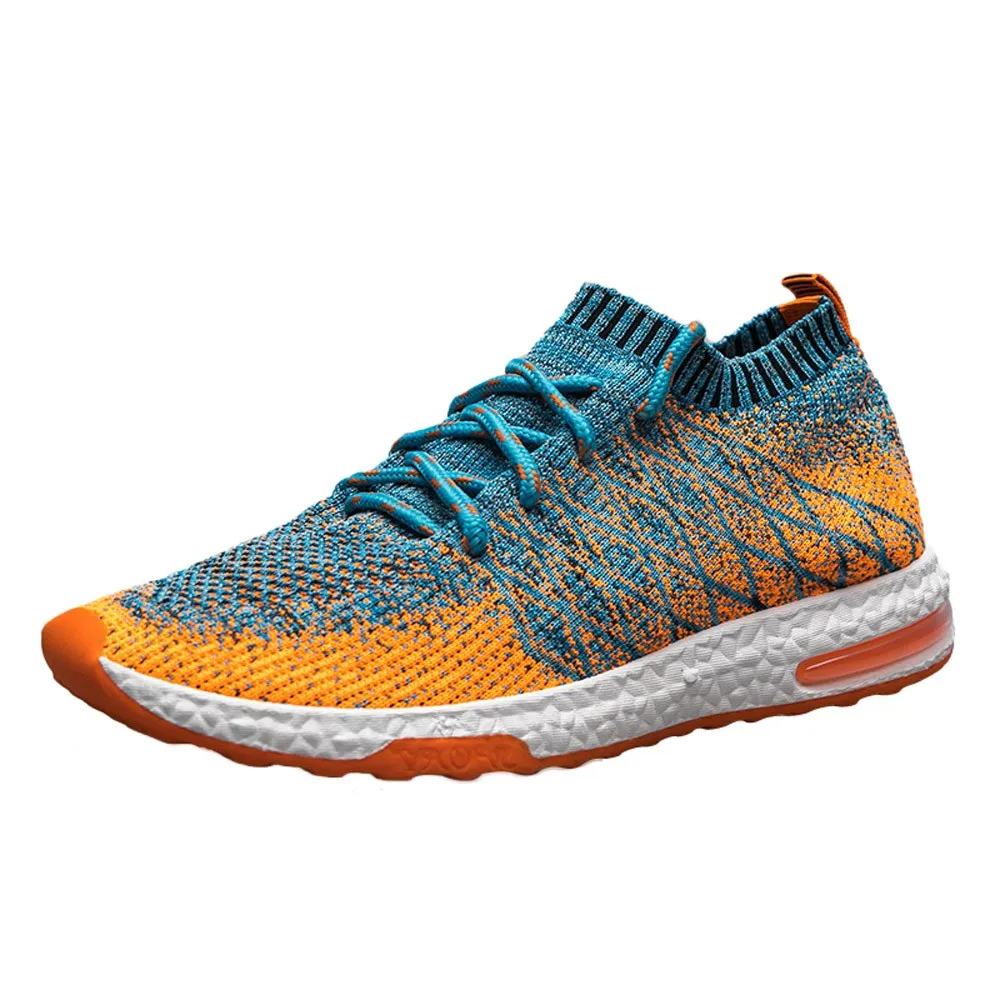 

SAGACE 2019 men shoes Woven Mesh Sports Shoes Breathable Men's Shoes Lace-Up Mixed Colors Cross-tied Casual Shoes erkek ayakkabi