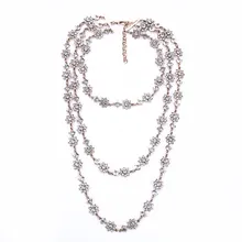 New Multi-layer Pearl Long Flower Shape Crystal Rhinestone Female Clavicle Chain Necklace Vintage Boutique Necklace New Multi-layer Pearl Long Flower Shape Crystal Rhinestone Female Clavicle Chain Necklace Vintage Boutique Necklace
