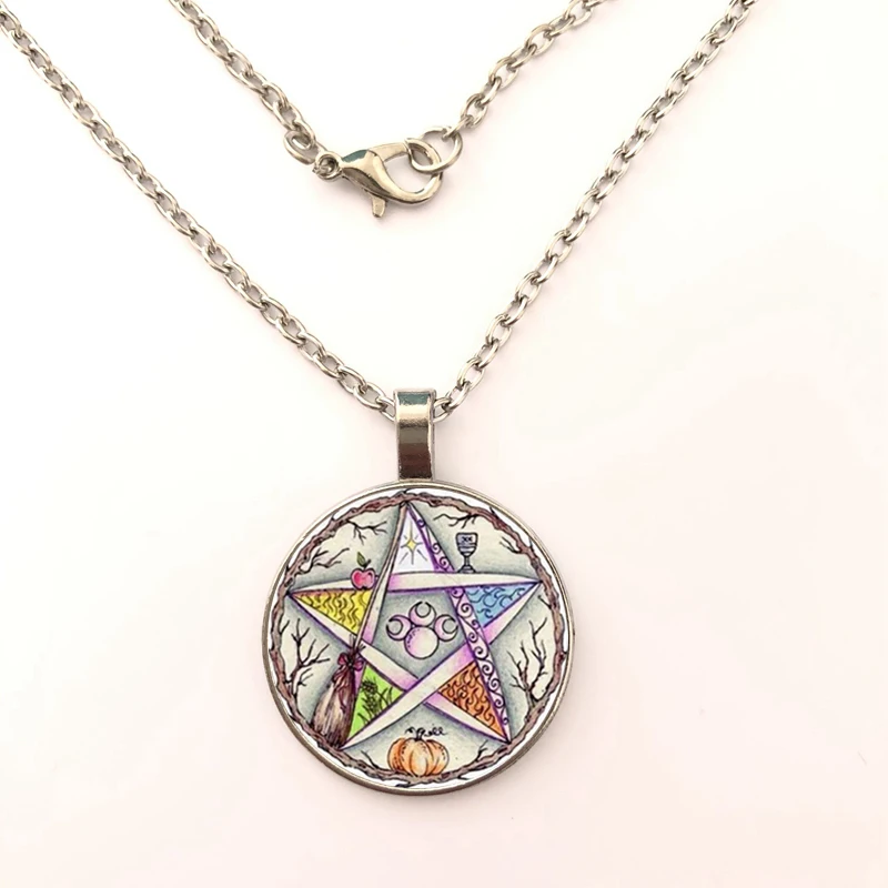 

Pentagram Pendant & Necklace Photo Pendant Necklace Jewelry Dome Long Chain Necklace For Individual Necklace Fashion Jewelry