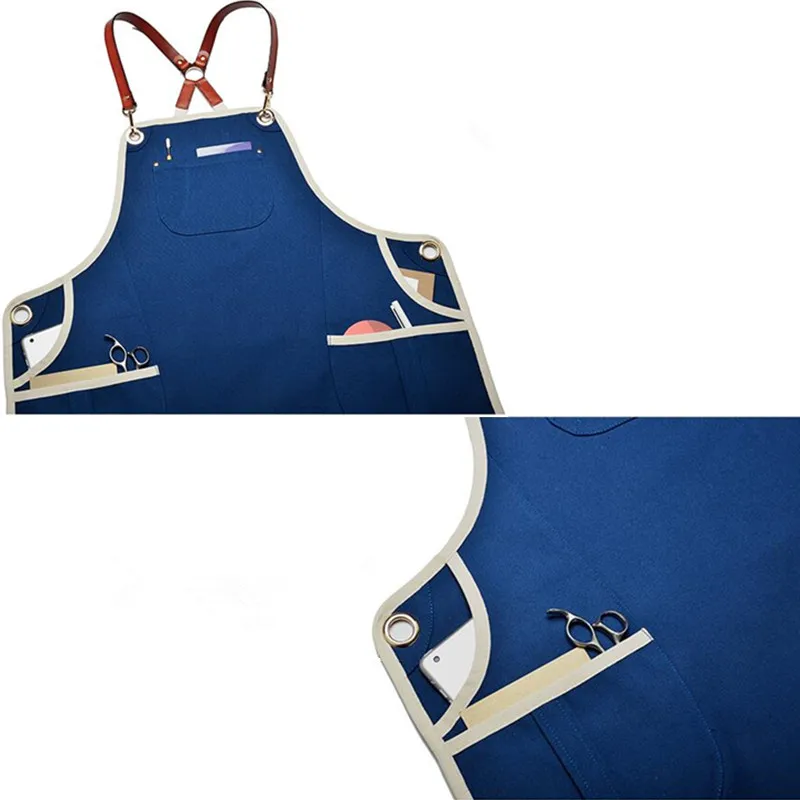 Canvas Apron Crossback Leather Straps E20-10