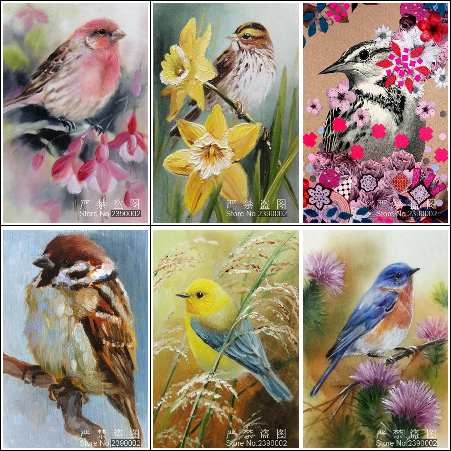 5D DIY Diamond Painting Animal Birds Image Home Decoration Cross Stitch
