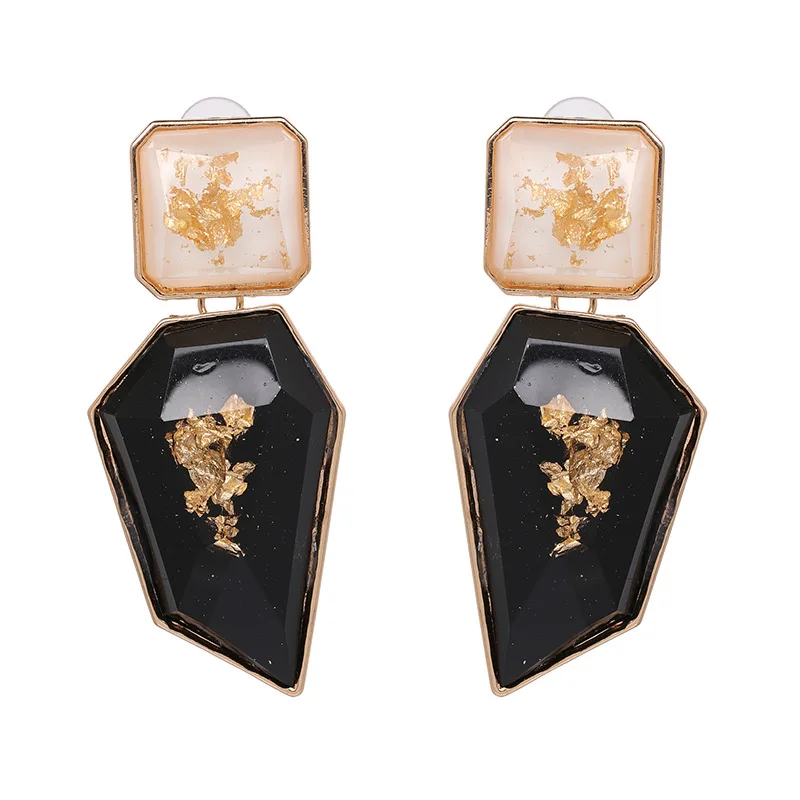 

Qiaose 3Colors Geometic Resin Pendant Dangle Drop Earrings for Women Fashion Jewelry Boho Maxi Collection Earrings Accessories