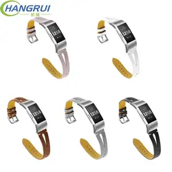 Hangrui спортивные модные кожаный ремешок для браслета FitBit Charge 2 Смарт часы замена ремешок браслет для FitBit Charge 2