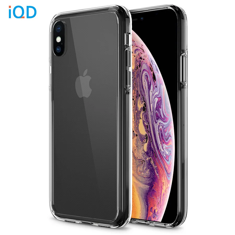 IQD для iphone X XS Max XR прозрачный чехол-бампер из прозрачного ТПУ для Apple iphone 8 7 6 6s Plus Чехол Жесткий задний защитный чехол s xs