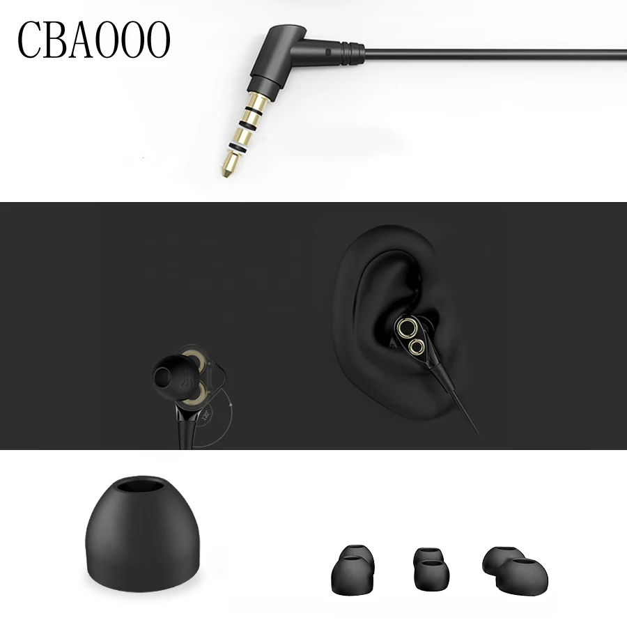 CBAOOO DT100 In Ear Earphones HIFI Sport Stereo Bass Earbuds 4 Speakers Headset 3 5MM Wired Earphone for xiaomi iphone phone