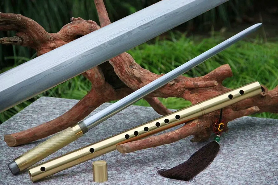 Chinese KungFu Sword Musical Instruments Flute Sword Katana Handmade