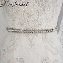 Потрясающий Кристальный пояс для свадебного платья горный хрусталь бисером пояс невесты Простой Длинный свадебный пояс