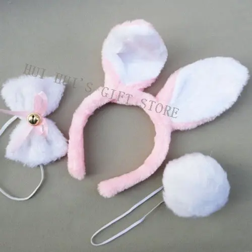 

Free shipping, 8sets/lot Easter decoration/rabbit ear/Bunney ear headband/Bunny ear Set(headband,bow,tail)
