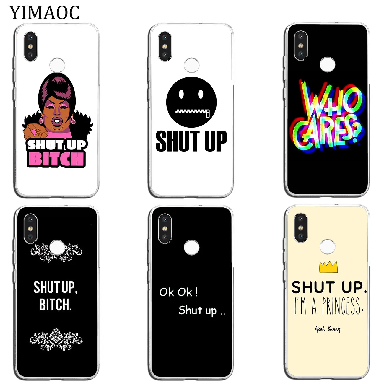 Мягкий чехол для телефона YIMAOC Who Cares shut up Bitch Xiaomi MI Redmi 8A 7A 6A 5A 4X Note 8 7 6 Pro 5 Plus|Бамперы| |