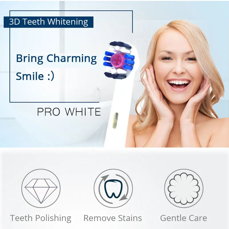 Escova de Dente Profissional para Mancha de Dentes Mancha de Chá Remoção de Sujeira Oral Elétrica Cabeças Substituíveis Eb18 3d b 13 dentes, mancha de chá, remoção de sujeira
