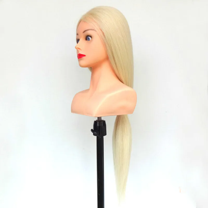 Манекен голова с плечом прически 29 дюймов 85% человеческие волосы манекены парикмахерские куклы головы для парикмахеров