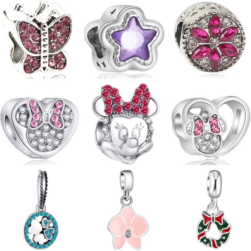 

Simple Style Alloy Elephant Car Lock Squirrel Mickey Minnie DIY Beads Fit Pandora Charms Bracelets for Women Berloques Trinket