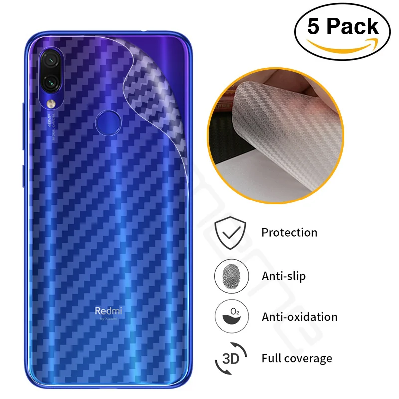 

3D Carbon Fiber Protective Back Film For Xiaomi Redmi Note 7 Back Screen Protector Film Sticker For Xiaomi Redmi Note 7 Note7