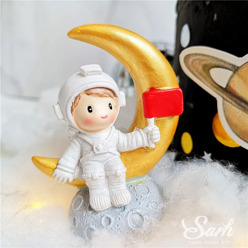 Украшение в виде звездного космонавта, Ins, зеркальный шар, планета, Топпер для торта, день рождения детей, вечерние принадлежности, прекрасные подарки