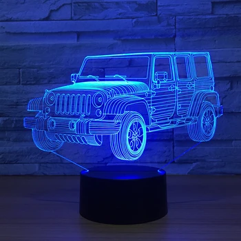

Cartoon Car LED Night Light 7 Colors Changing 3D Creative Novel Desk Lamp USB Touch Remote Table lamps For Boy Men Birthday Gift