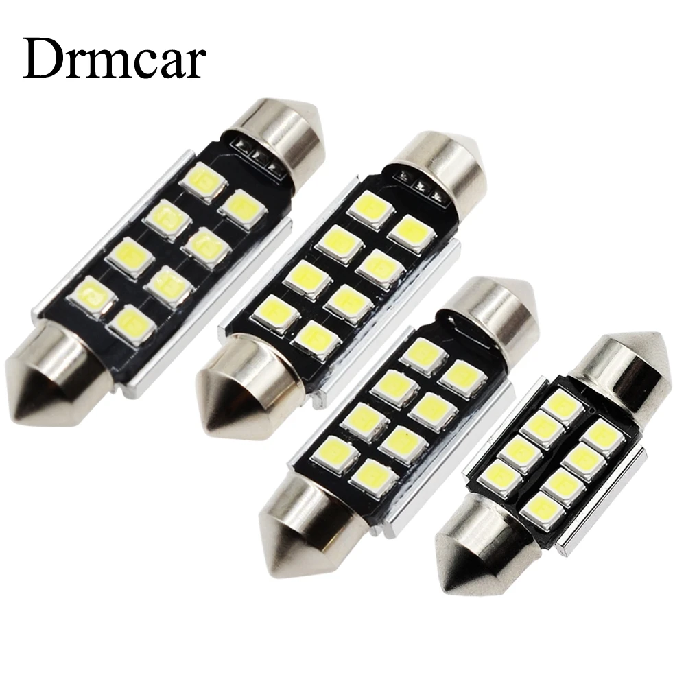 

White 2835 8Led Dome Festoon Light Canbus C5W C10W 36mm 39mm 42mm Car Bulbs Reading License Plate Door Backup Lamp